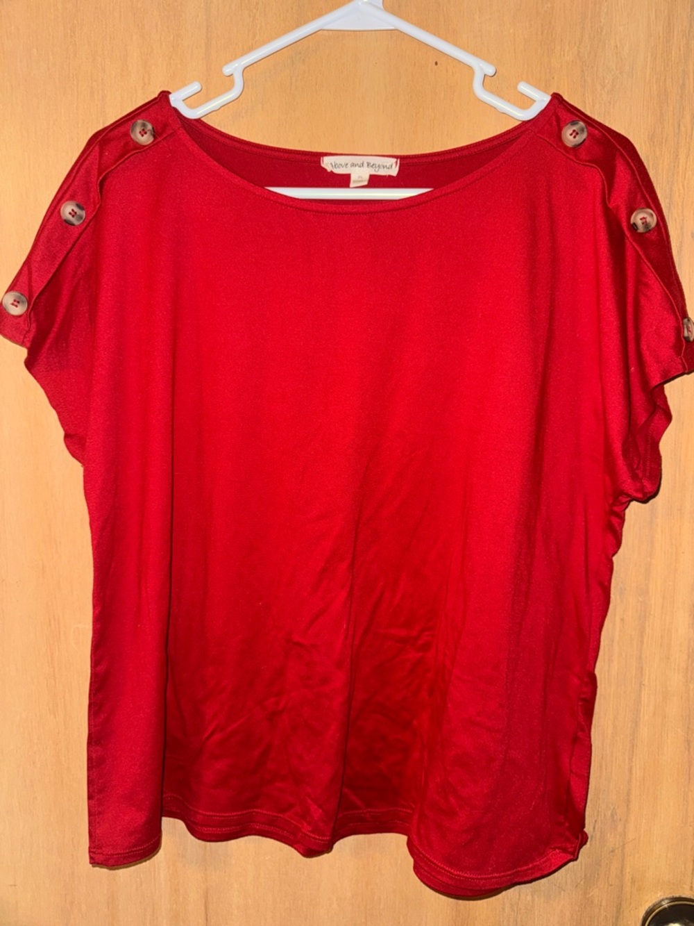 Above and Beyond Button-Shoulder Top 
Petite Large